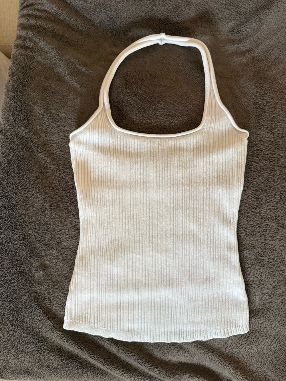 DISSH White Ribbed Halter Tank Top